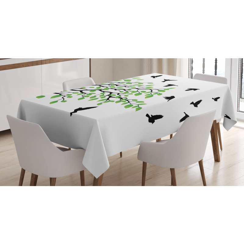 Flying Birds Spring Peace Tablecloth