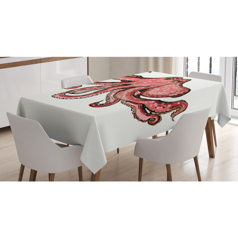 Pink Watercolor Animal Tablecloth