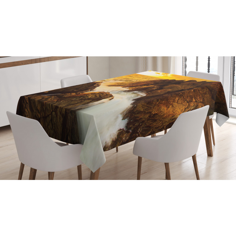 Wild Sunset and Waves Tablecloth