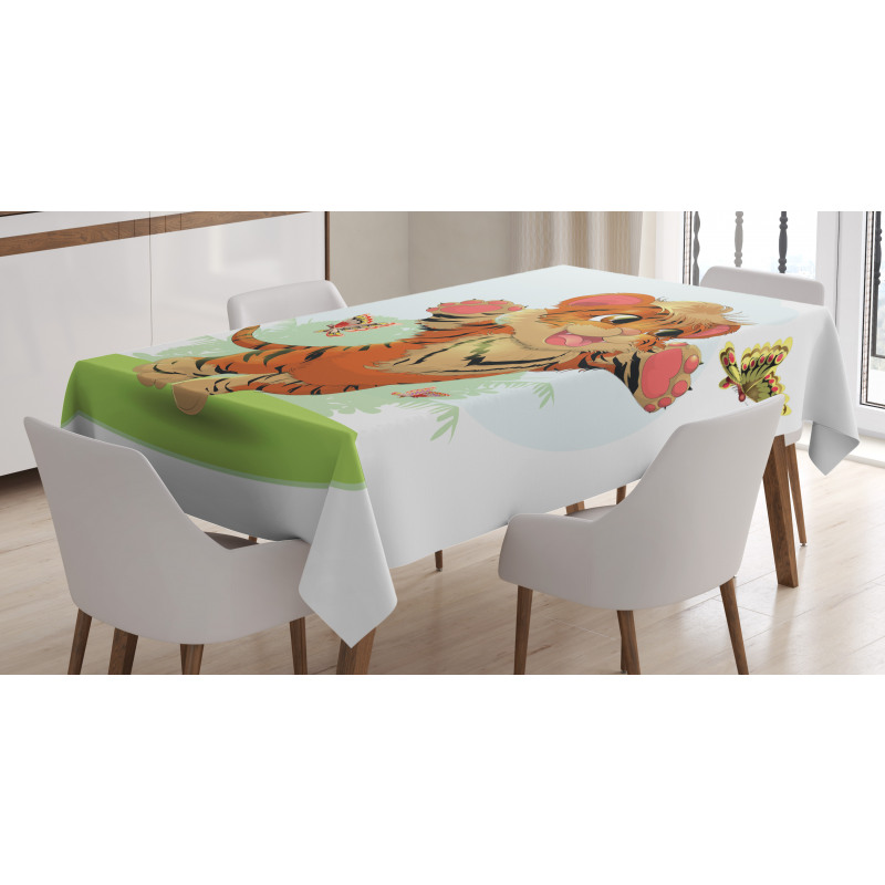 Cub with Butterflies Tablecloth