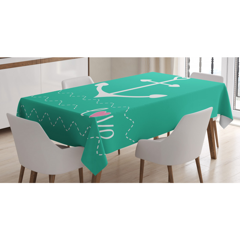 Anchor Heart Shapes Tablecloth
