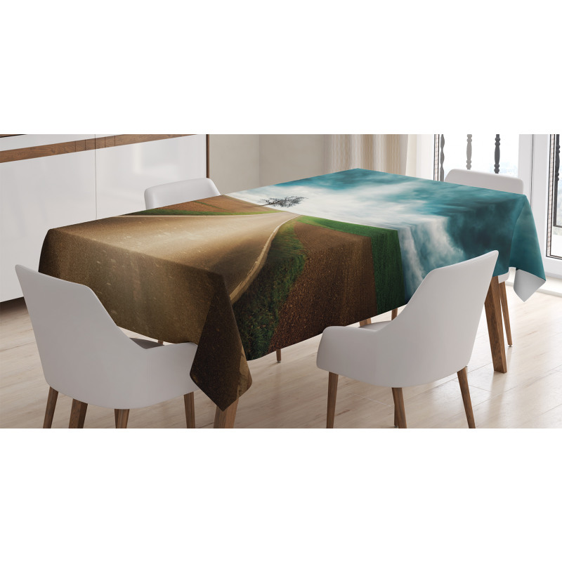 Roads Travel Clouds Tablecloth