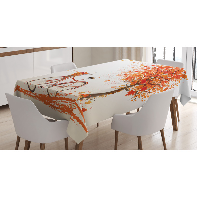 Orange Autumn Tree Tablecloth