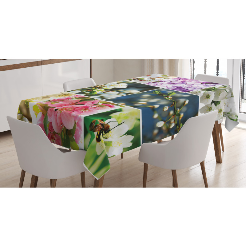 Spring Scenery Collage Tablecloth