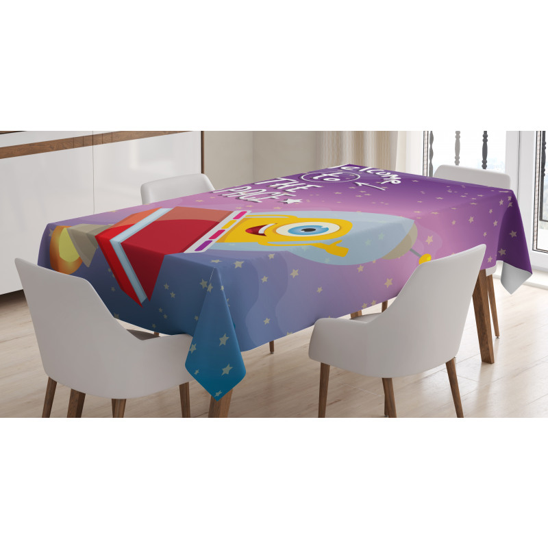 Spaceship Alien Kids Tablecloth