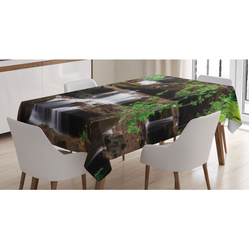 Rock Stair in Waterfall Tablecloth