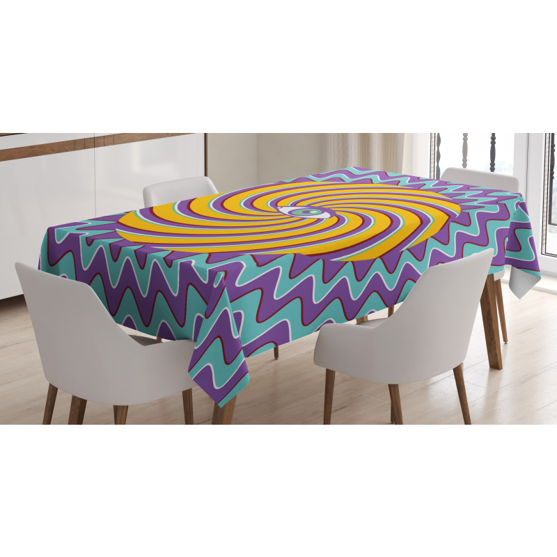 Color Hypnotic Circles Tablecloth