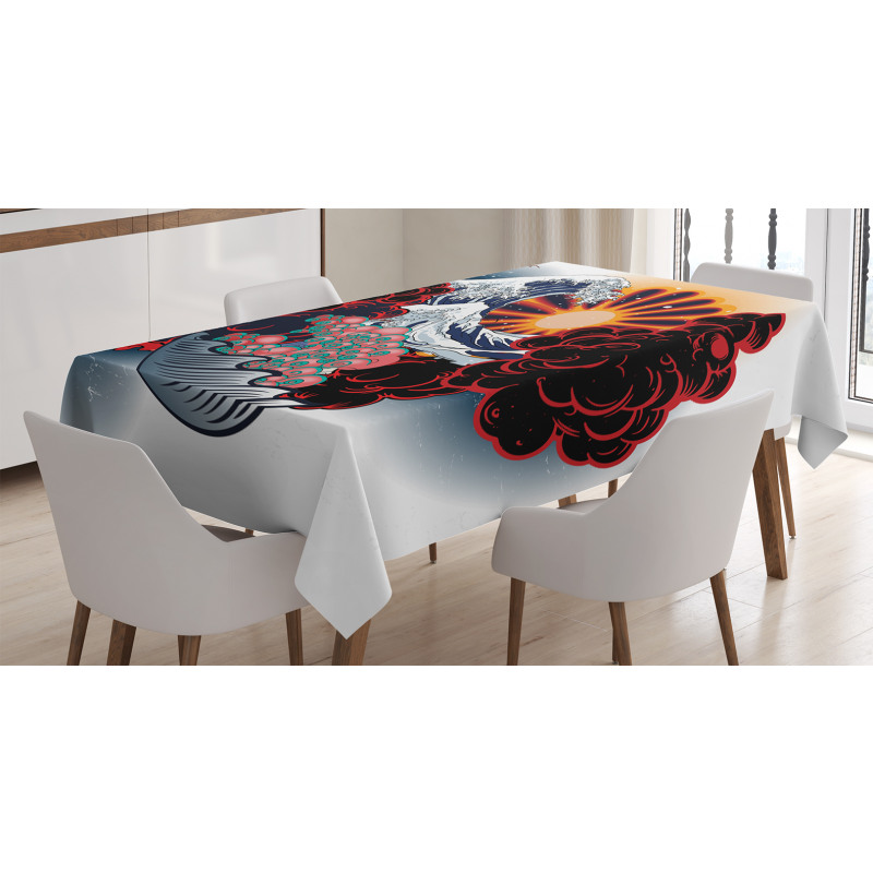 Japanese Style Waves Tablecloth