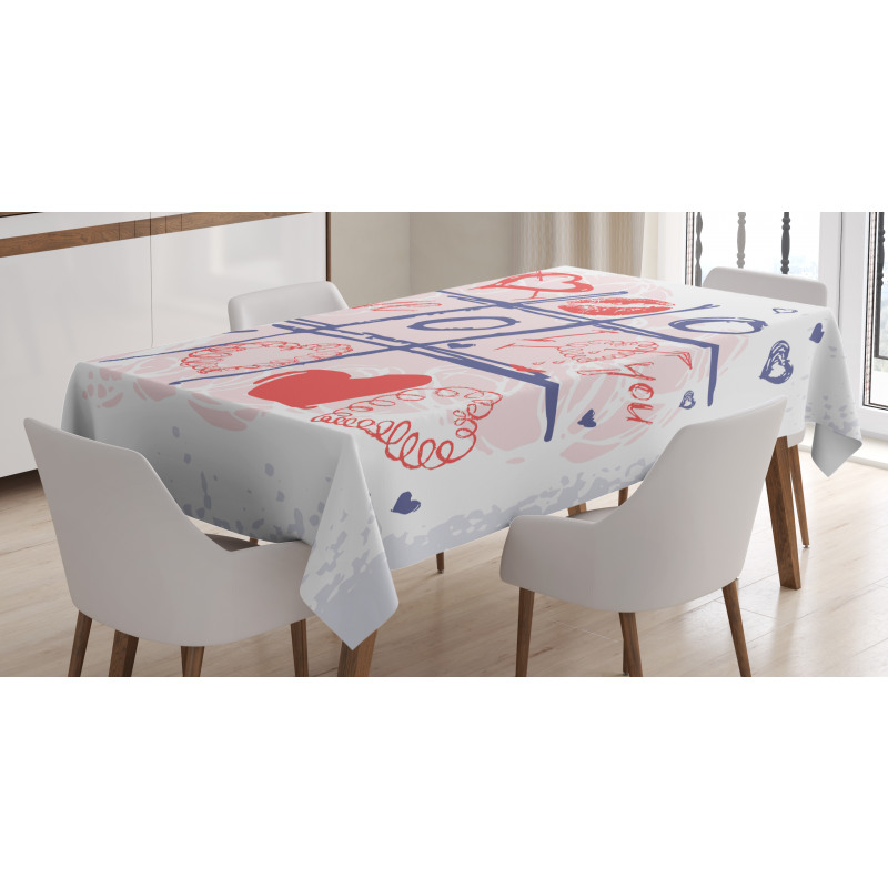 Xoxo Game with Lips Tablecloth
