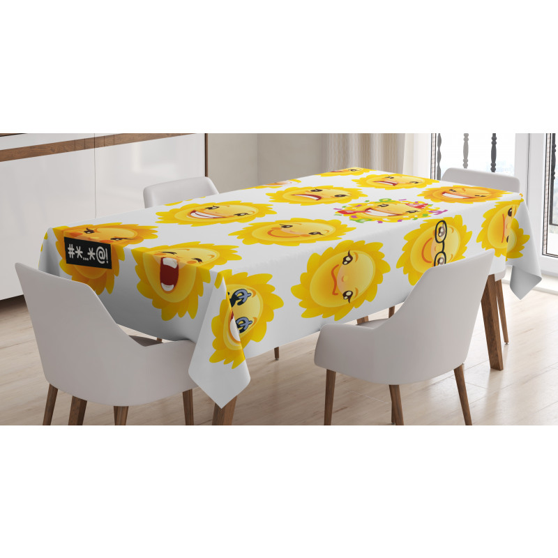 Smile Surprise Angry Mood Tablecloth