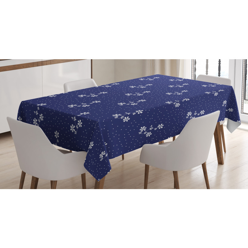 Floral Pattern and Dot Tablecloth