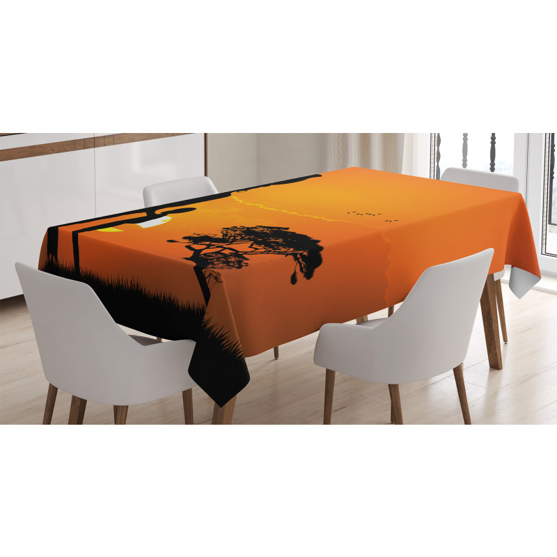 Child and Mother in Desert Tablecloth