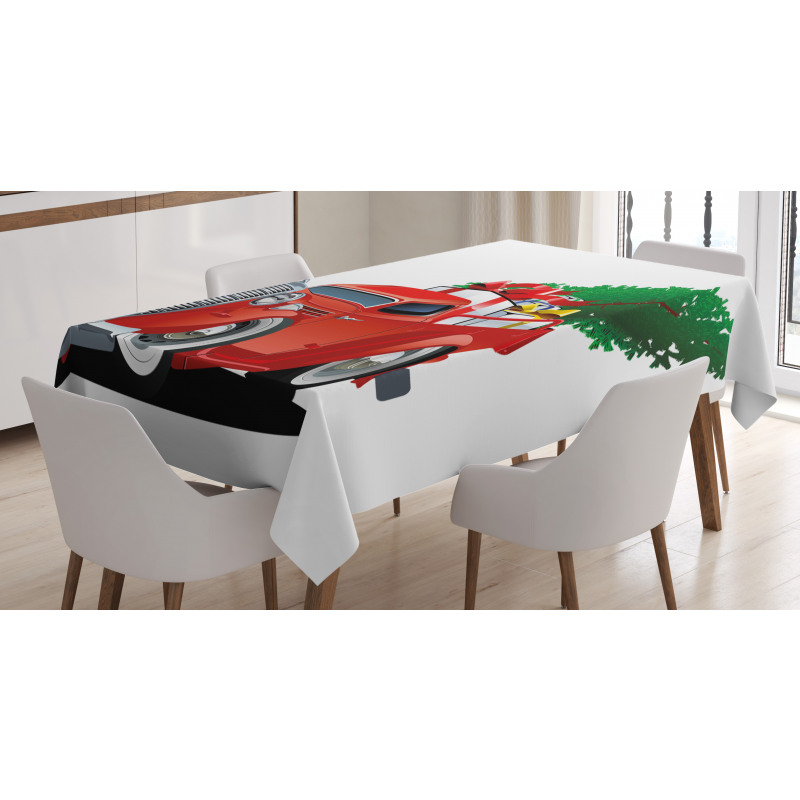 Red American Truck Tablecloth