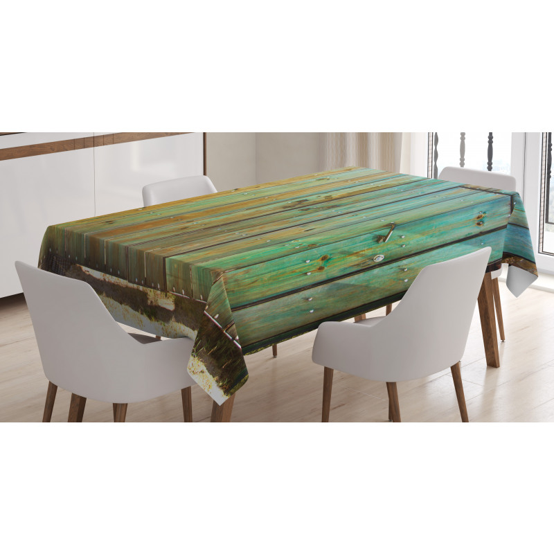 Rustic Old Wooden Gate Tablecloth