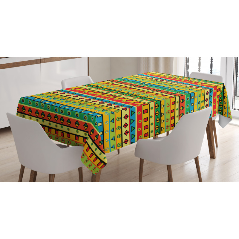 Abstract Geometric Joyful Tablecloth