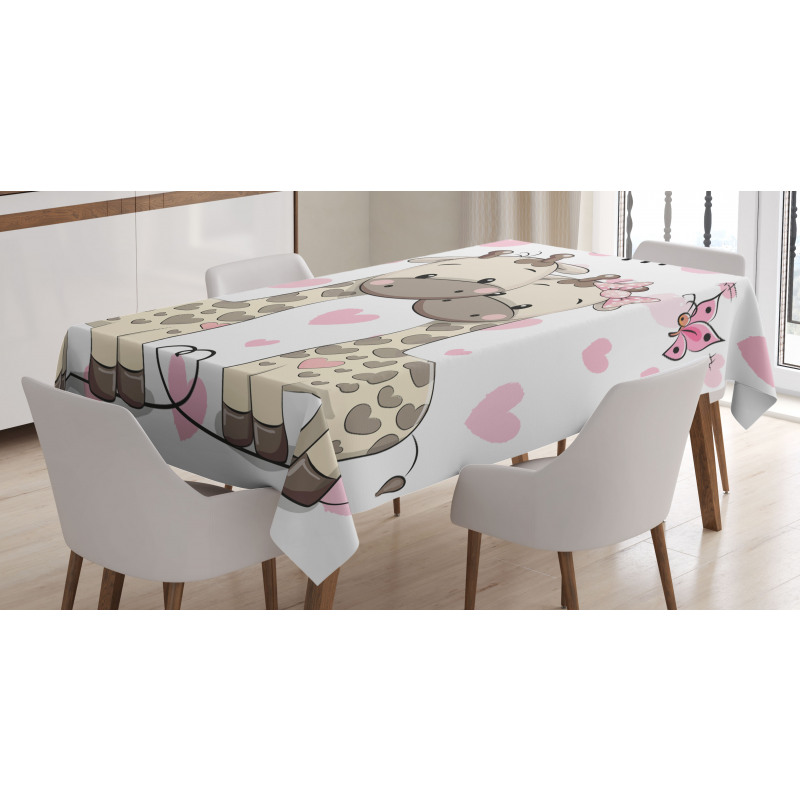 Baby Giraffes and Hearts Tablecloth