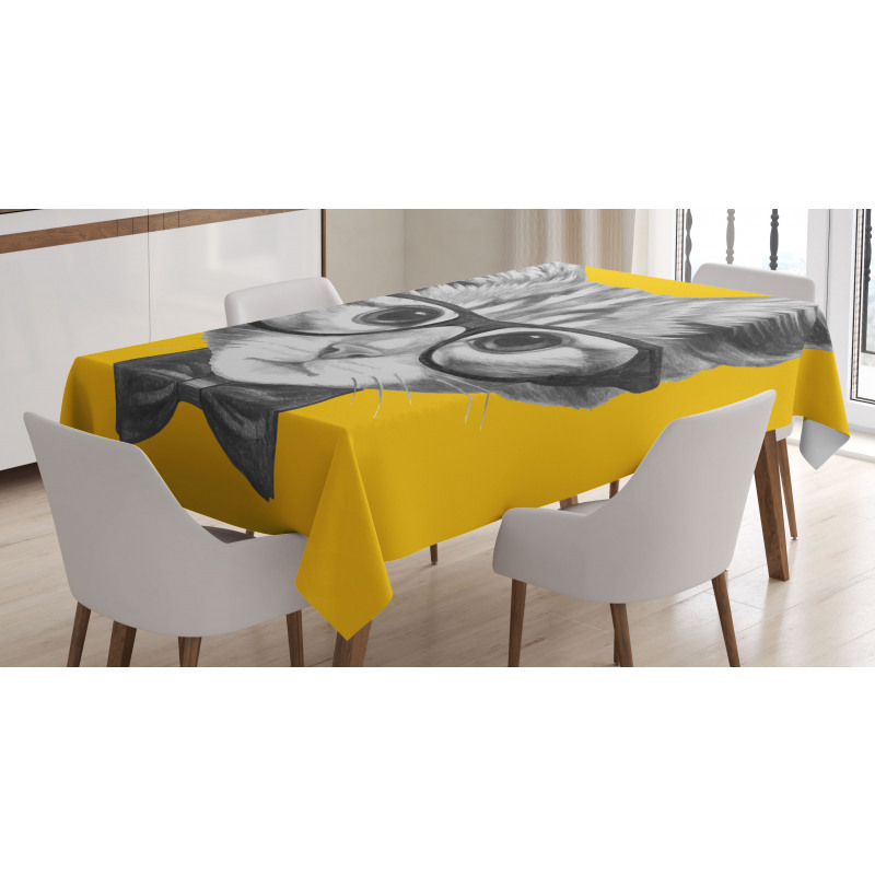 Baby Hipster Kitten Cat Tablecloth