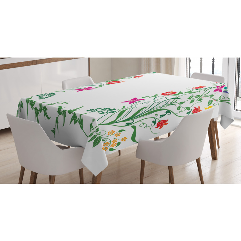 Floral Leaves Buds Ivy Tablecloth