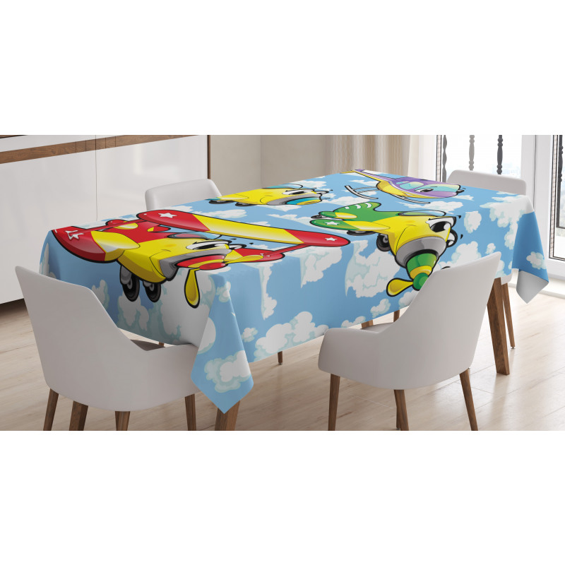 Kids Airplanes Sky Tablecloth