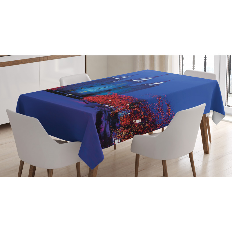 Castle in Winter Road Tablecloth