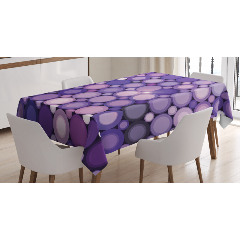Geometric Violet Circles Tablecloth