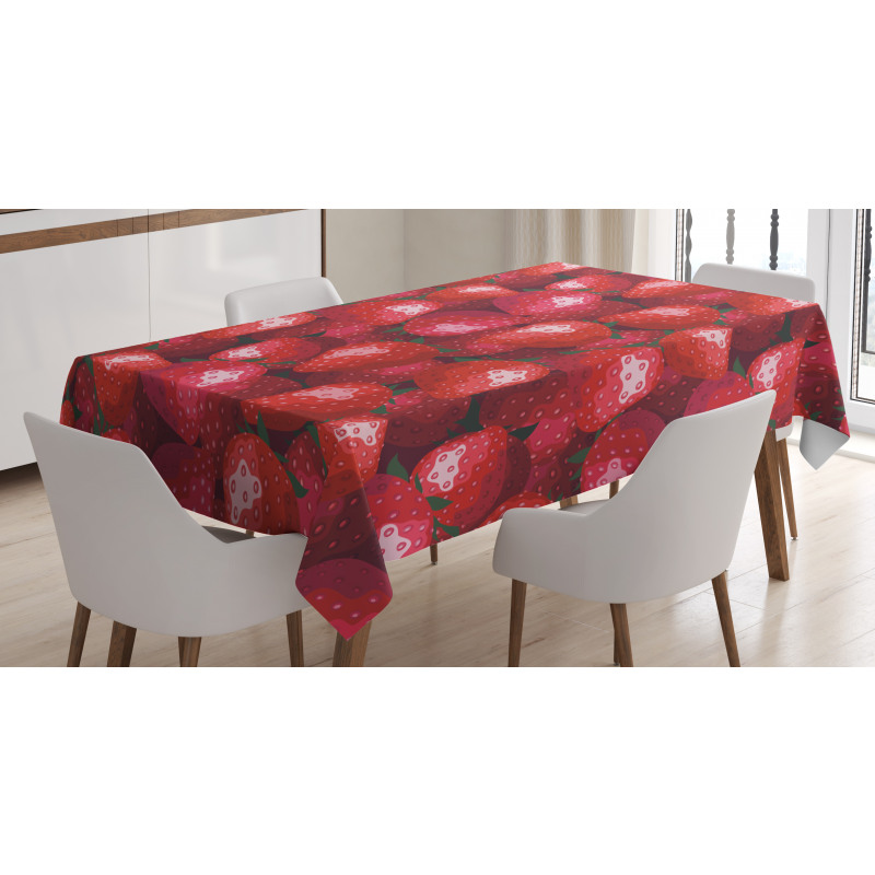 Strawberries Ripe Fruits Tablecloth