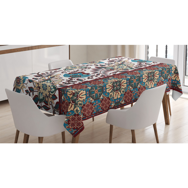 Ornate Floral Border Tablecloth