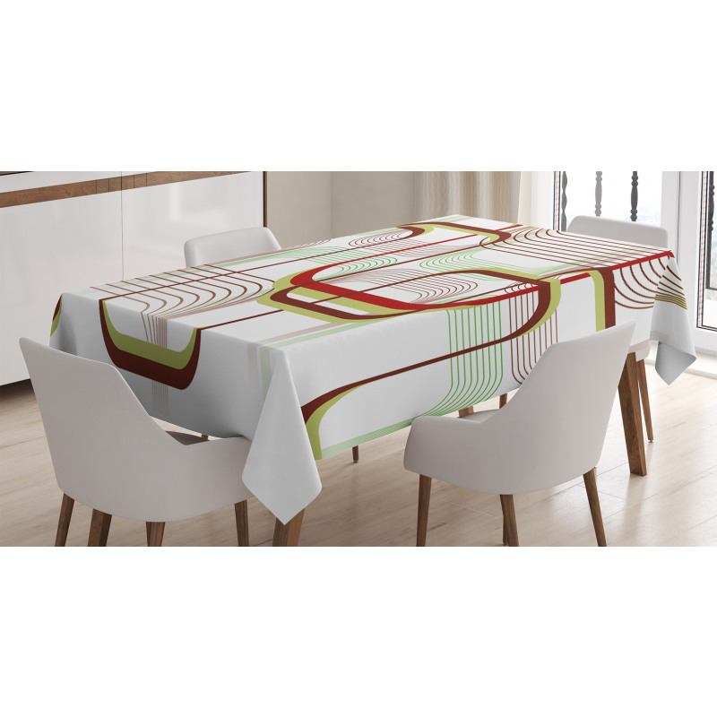 Wavy Abstract Shape Line Tablecloth
