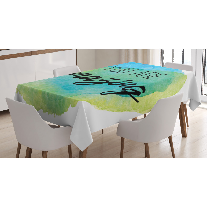 Inspiratonal Watercolor Tablecloth