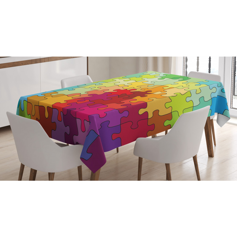 Colored Hobby Puzzle Tablecloth