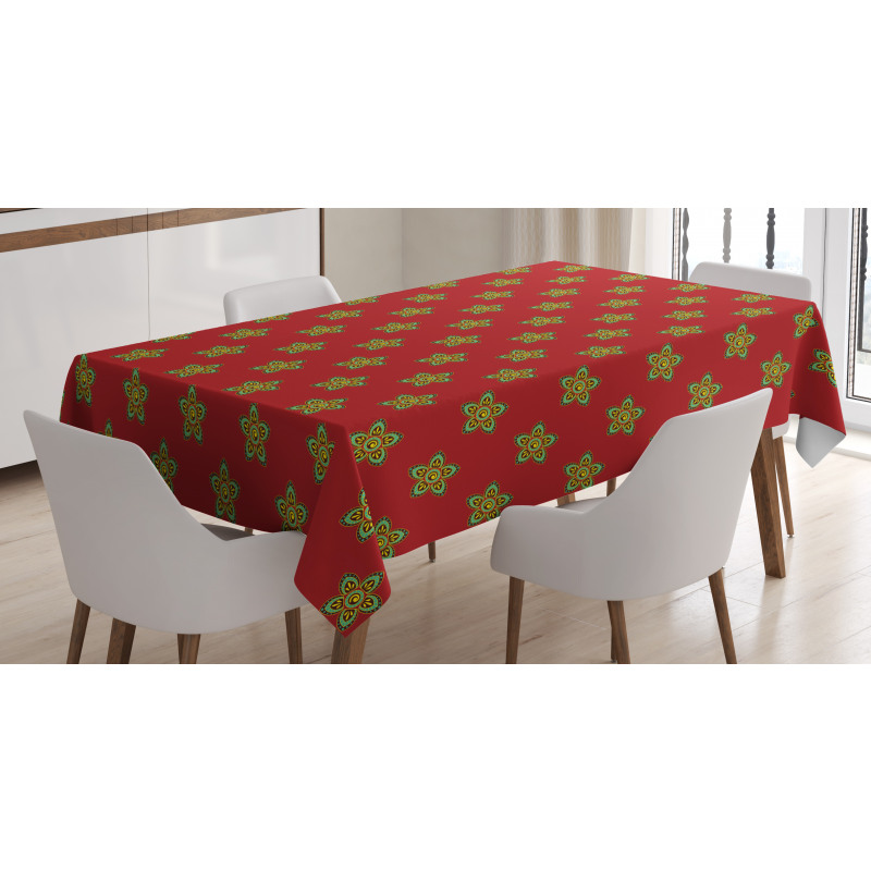 Flowers with Rounds Tablecloth