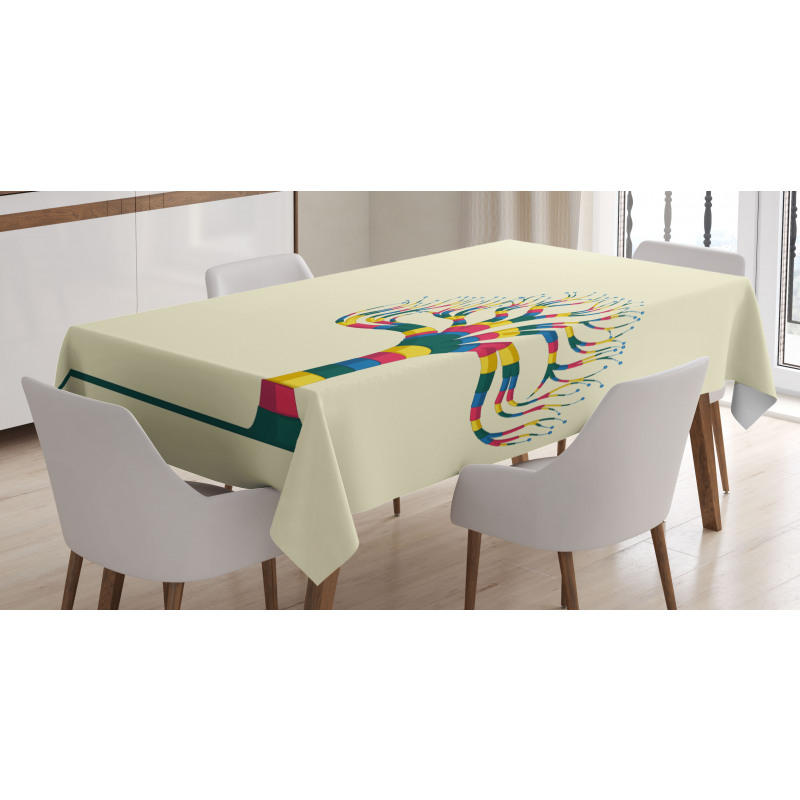Colorful Tree and the Leaf Tablecloth