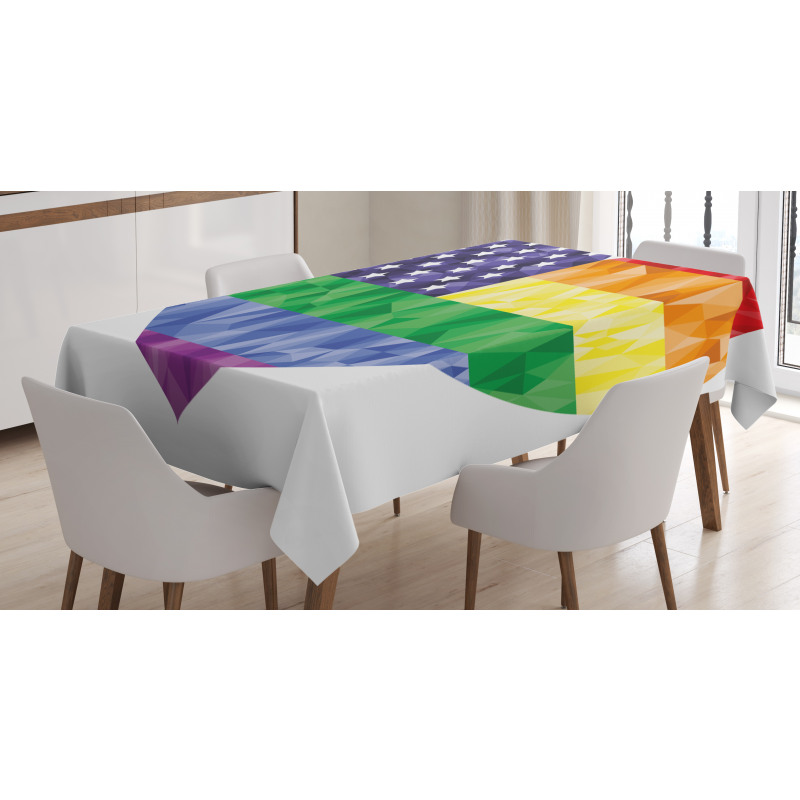 Heart Gay Flag Rainbow Art Tablecloth