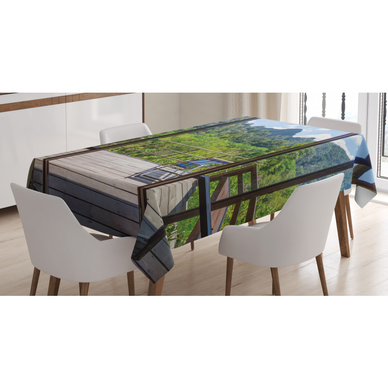 Sunny Day Mountain View Tablecloth