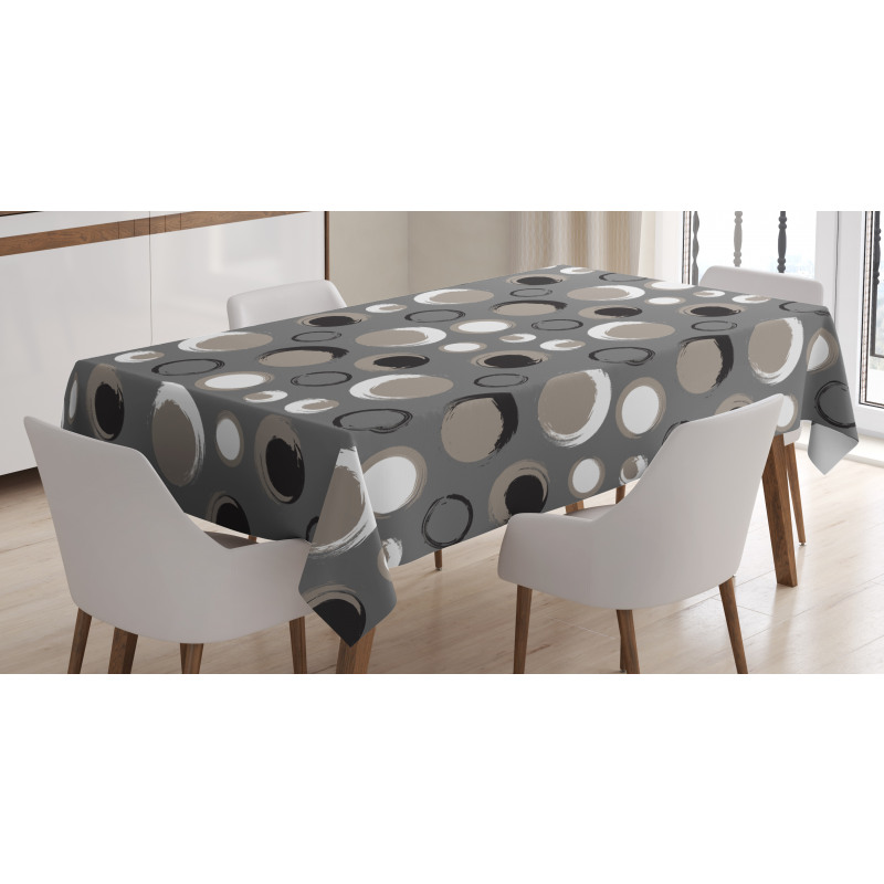 Dots Brushstrokes Grunge Tablecloth