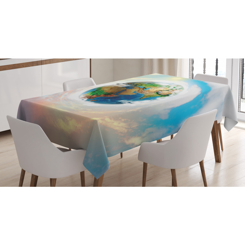 Vibrant Planet Continents Tablecloth