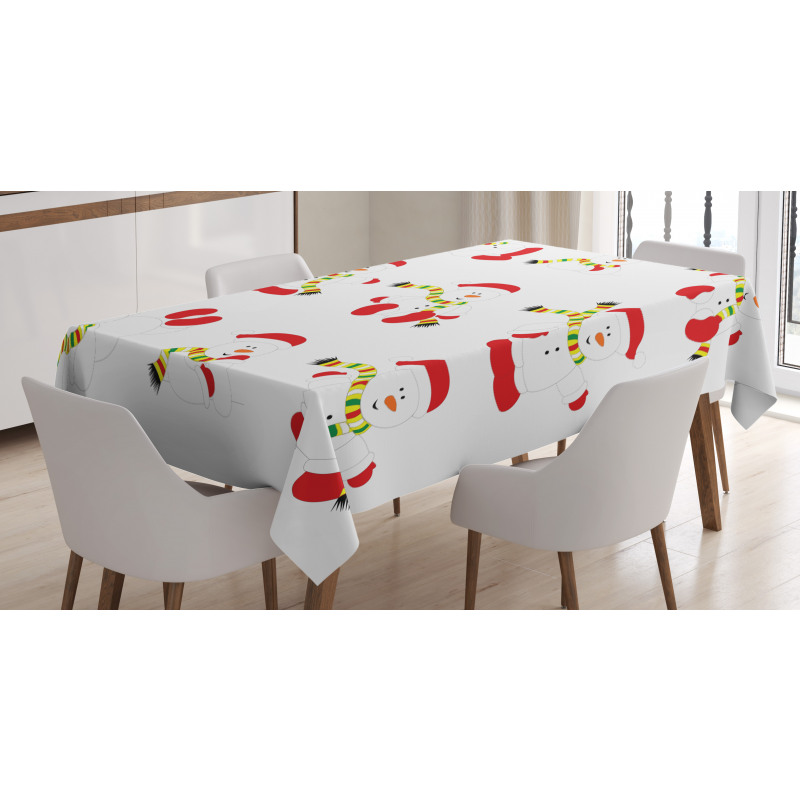 Snowmen with Scarf Tablecloth