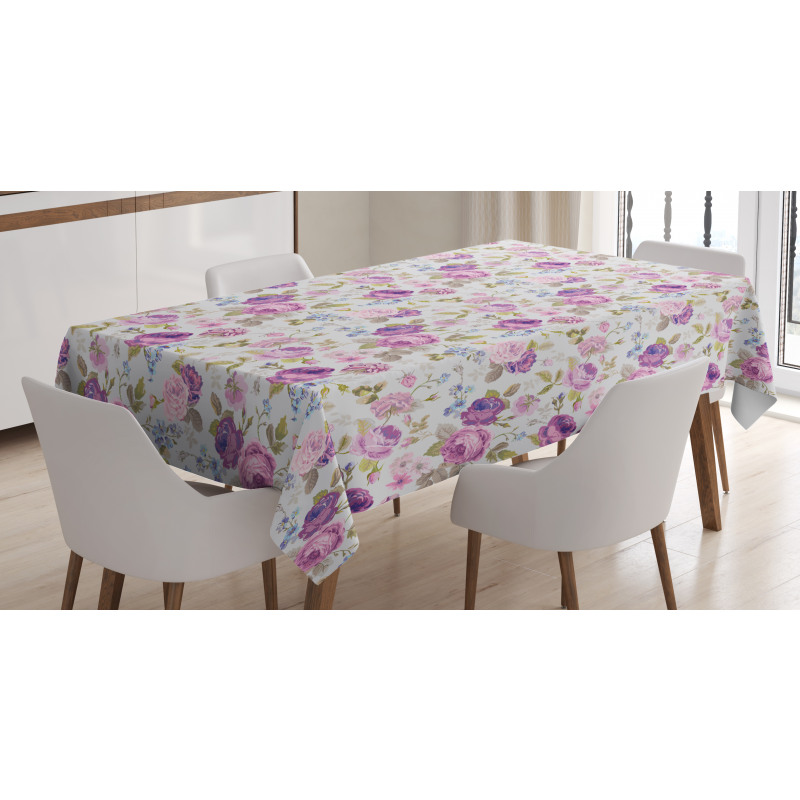 Pastel Tones Leaves Tablecloth