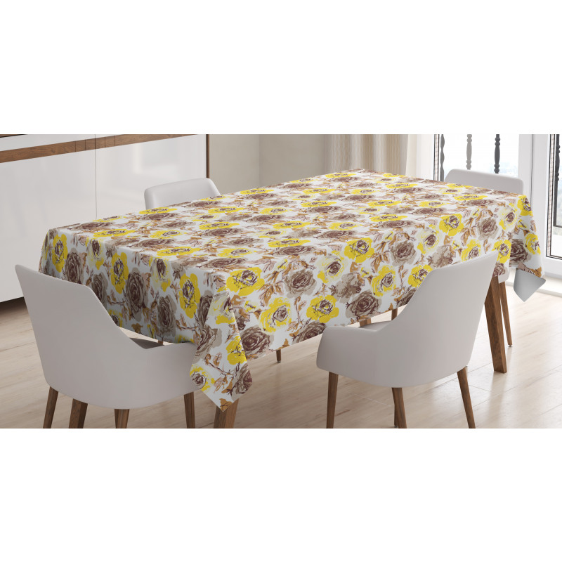 Grungy Roses Romantic Tablecloth