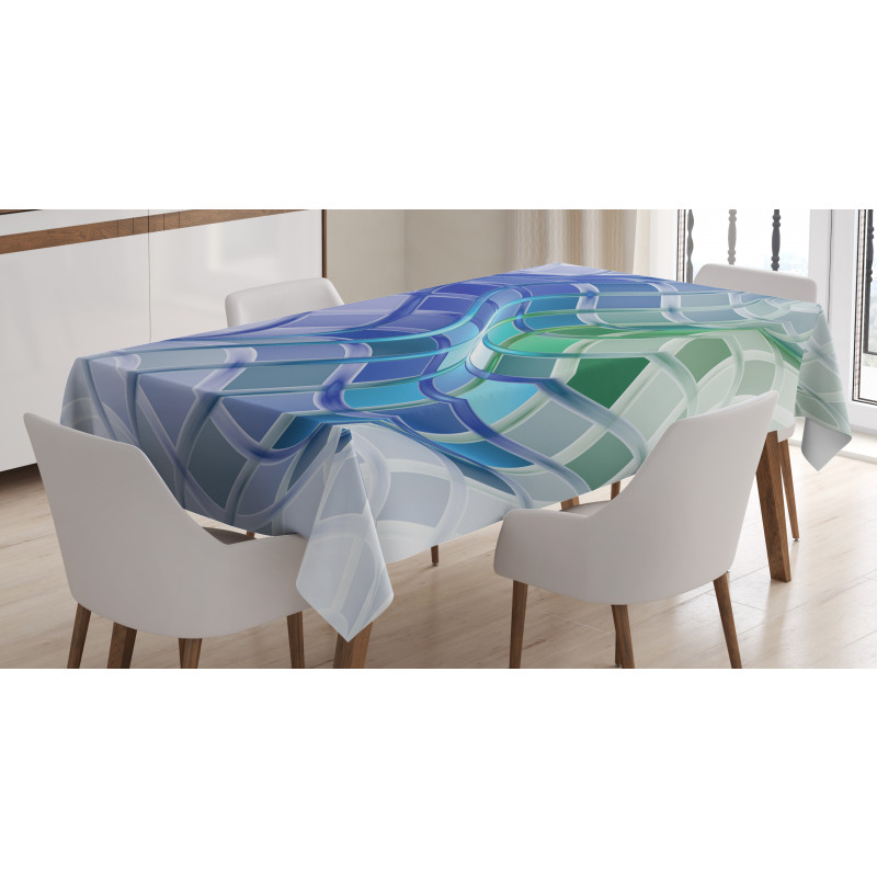 Abstract Wavy Squares Tablecloth