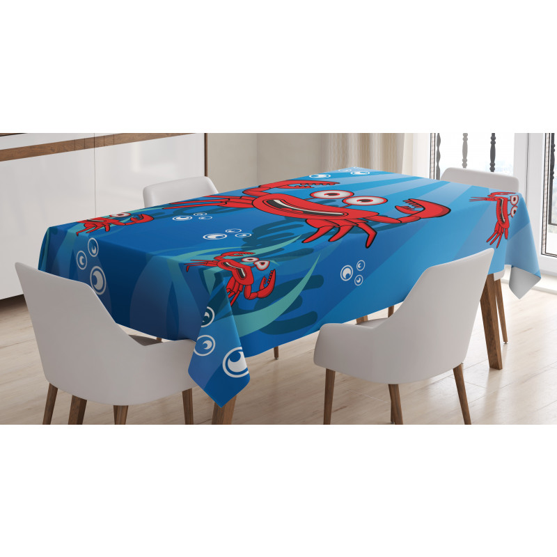 Funny Underwater Mascots Tablecloth