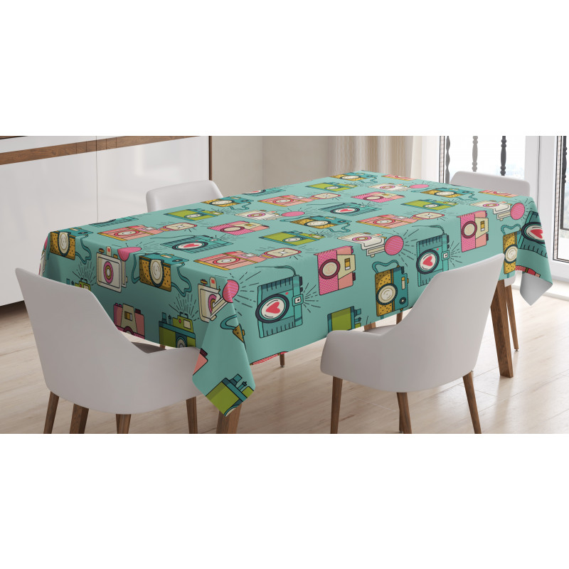 Hipster Photo Cameras Tablecloth
