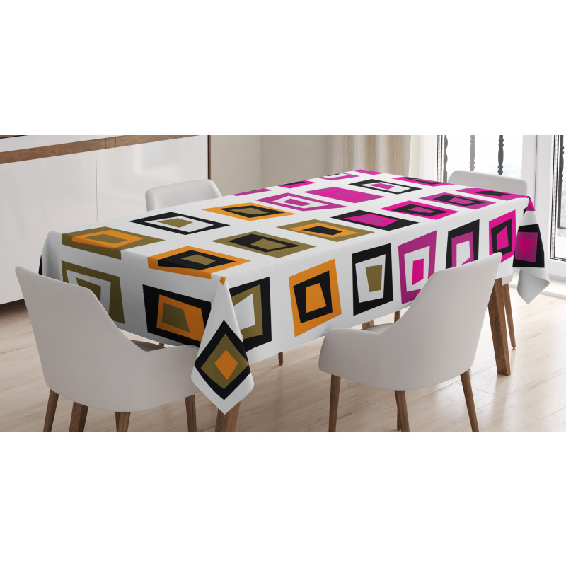 Abstract Squares 60s Tablecloth