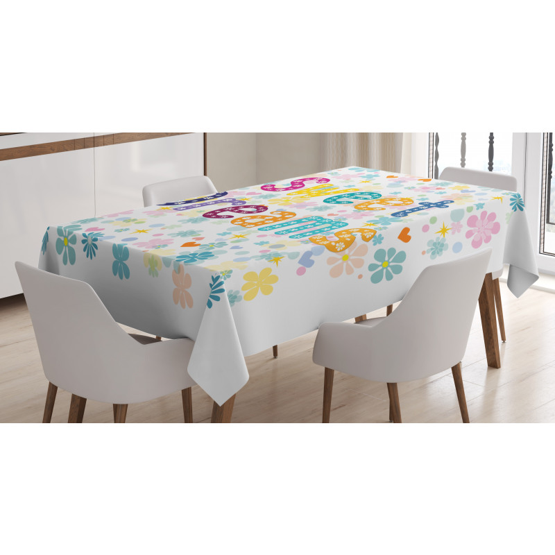 Calligraphy and Swirls Tablecloth