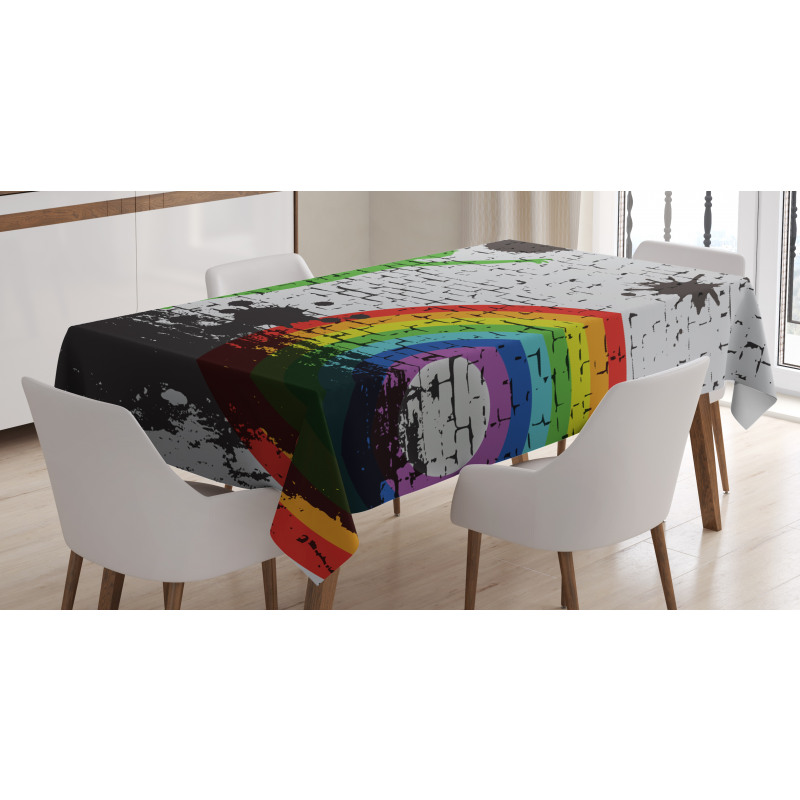 Rainbow Dart Art Tablecloth