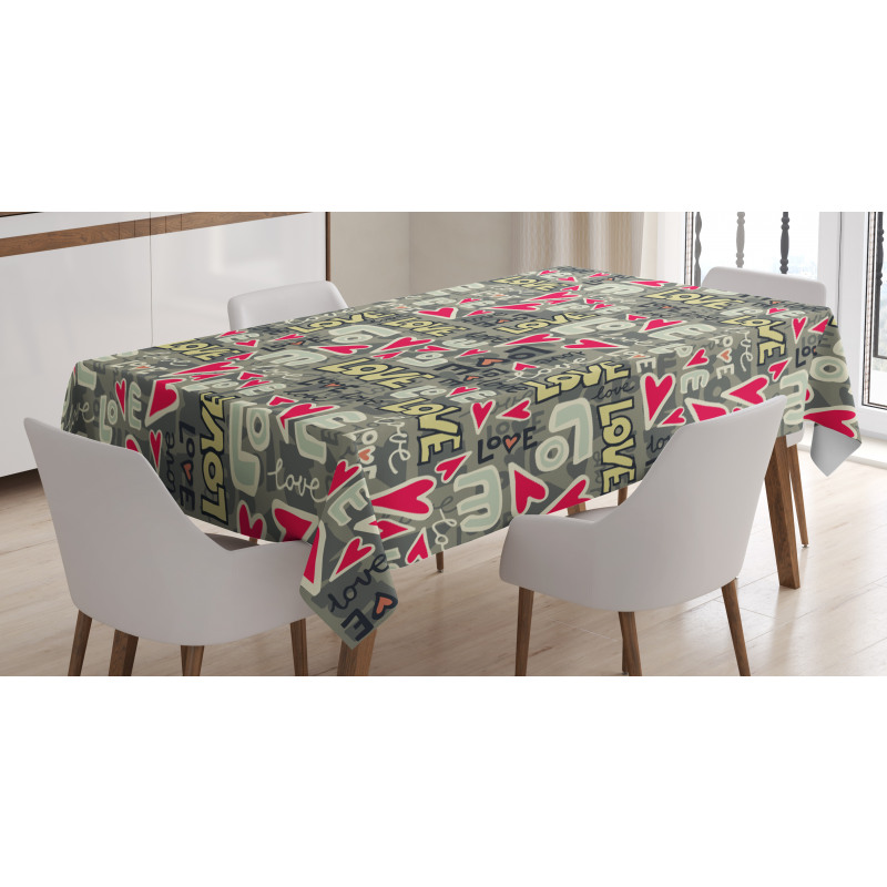 Hearty Love Art Tablecloth