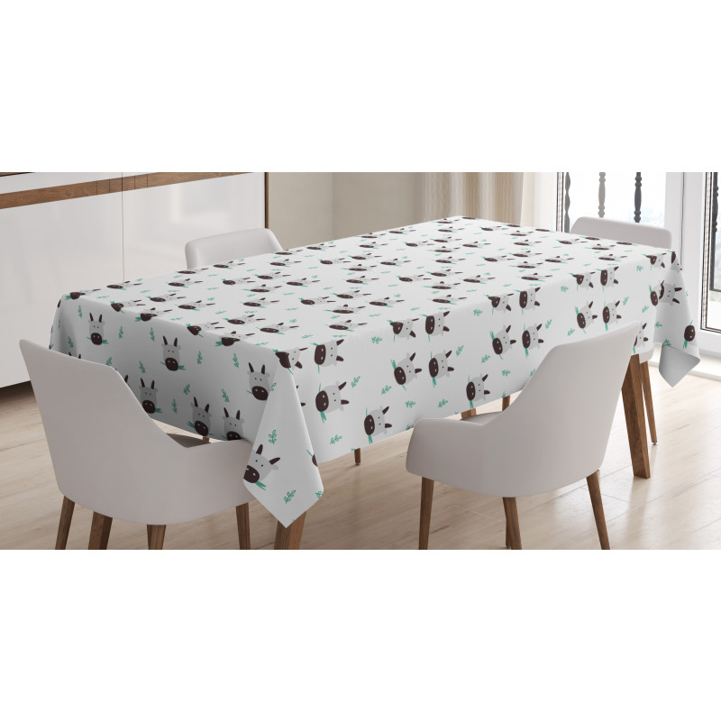 Cow Heads Chewing Grass Tablecloth