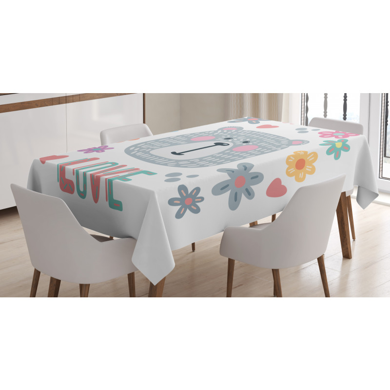 Funny Doodle Face Tablecloth