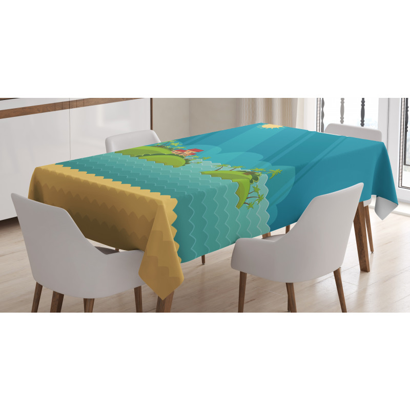 Tropical Islands Ocean Tablecloth