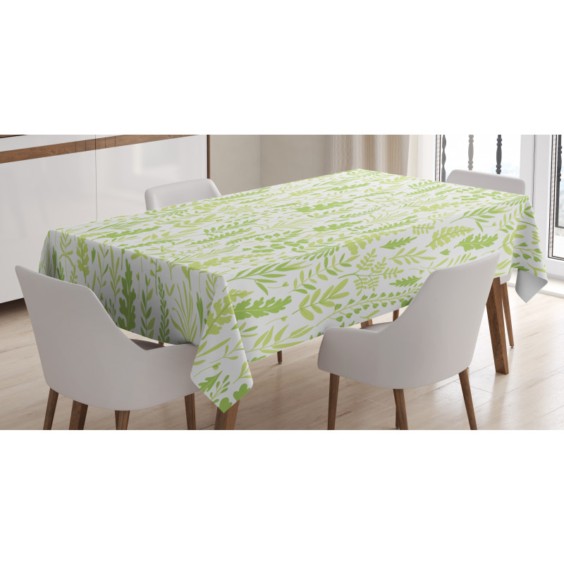 Foliage Pattern Green Shades Tablecloth